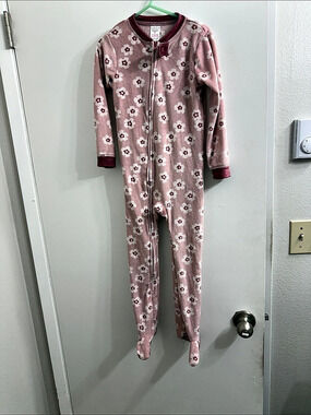 Kidtopia Floral Footed Pajama Sleeper Pink Girls 4T